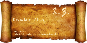 Krauter Zita névjegykártya